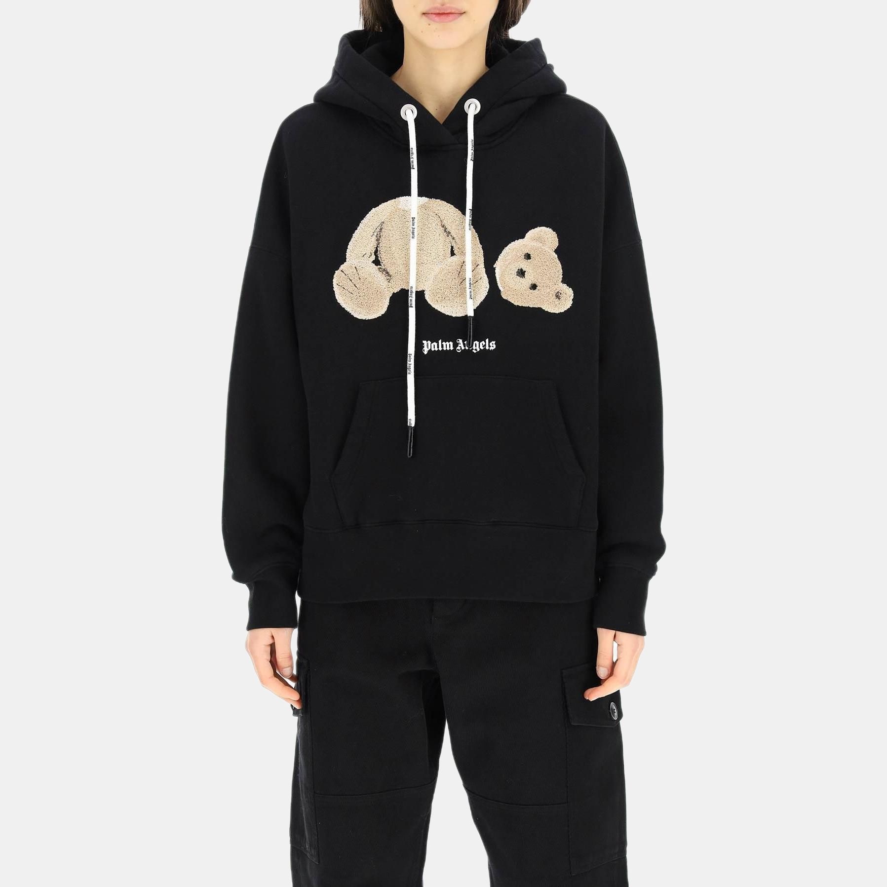 Palm Angels SS22 Animal Embroidered Hoodie Black — фото 1
