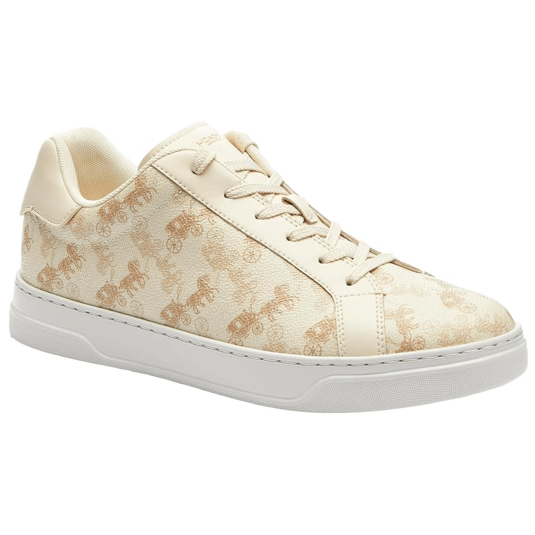 Coach Highline Round Toe Lace-Up Low Top Sneakers Beige — фото 6