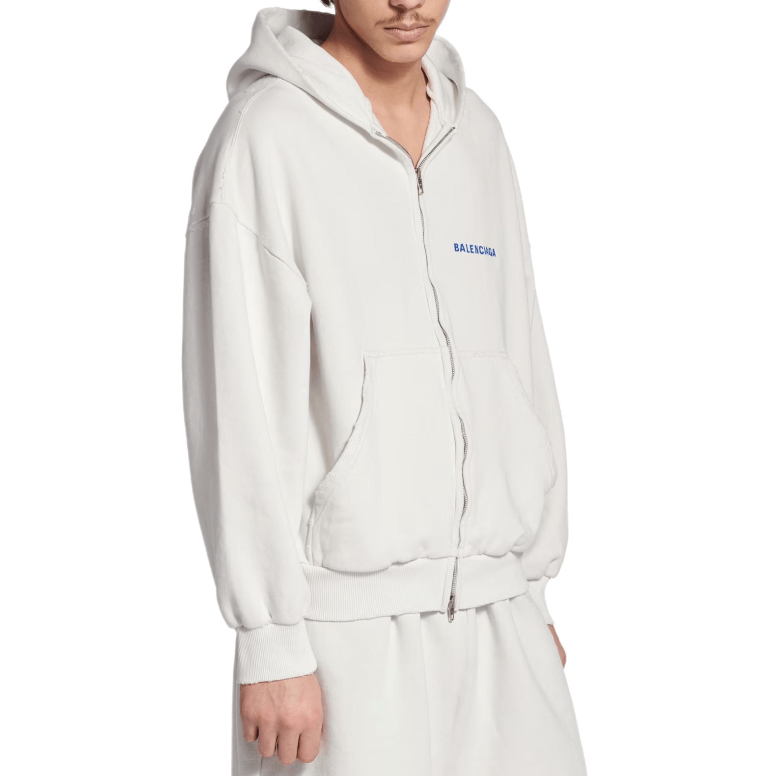 Balenciaga Letter Print Hoodie Blue — фото 3