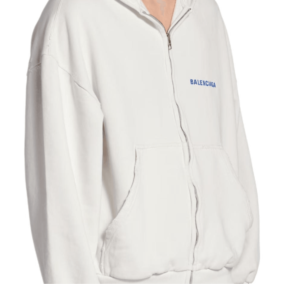 Balenciaga Letter Print Hoodie Blue — фото 7