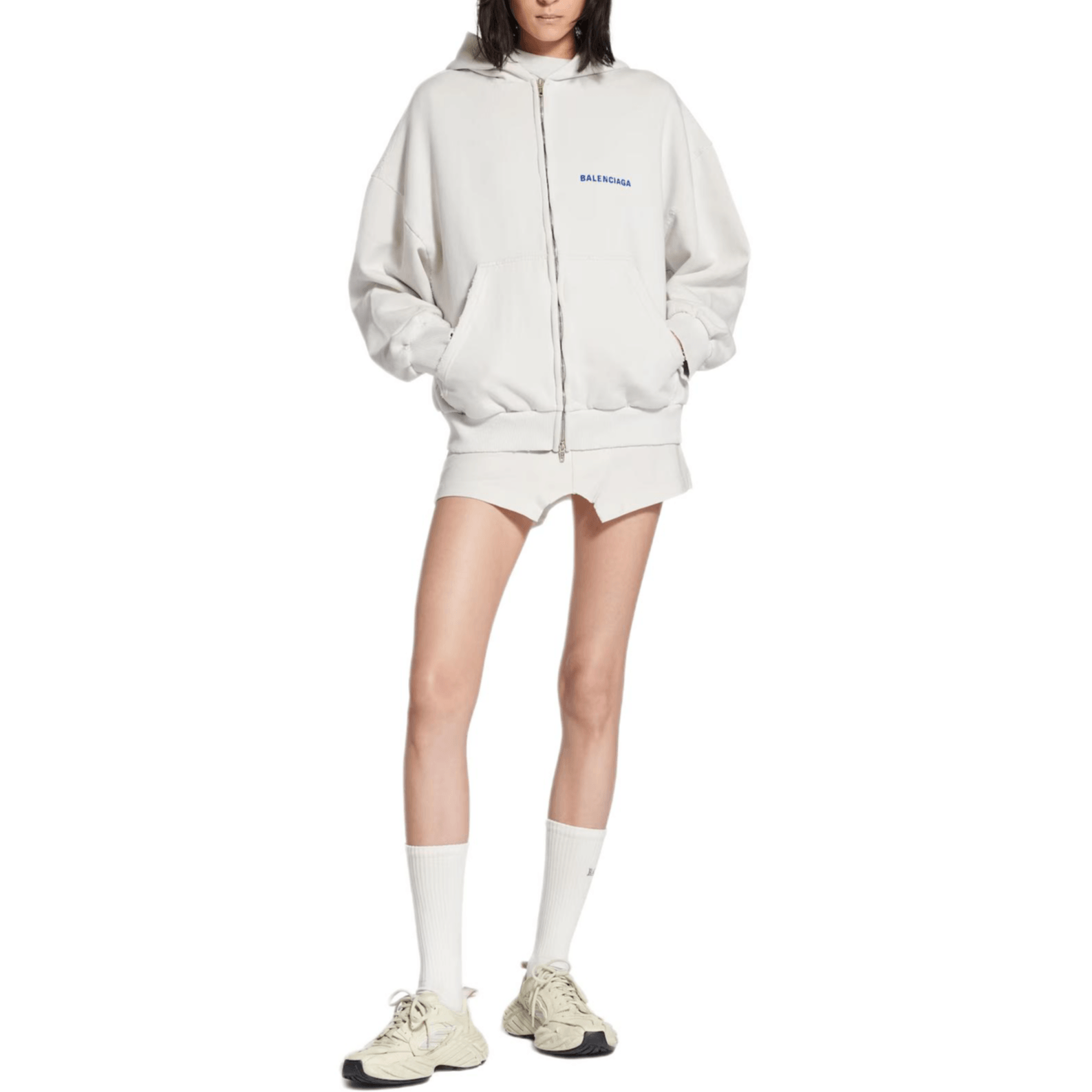 Balenciaga Letter Print Hoodie Blue — фото 2
