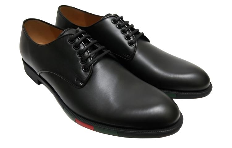 Gucci Leather Low-Top Sneakers Black — фото 6