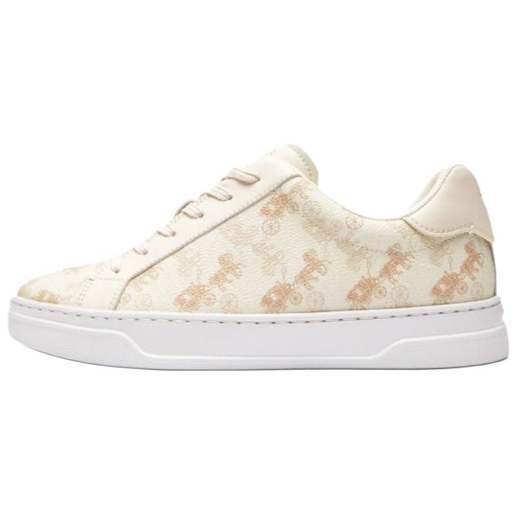 Coach Highline Round Toe Lace-Up Low Top Sneakers Beige — фото 5