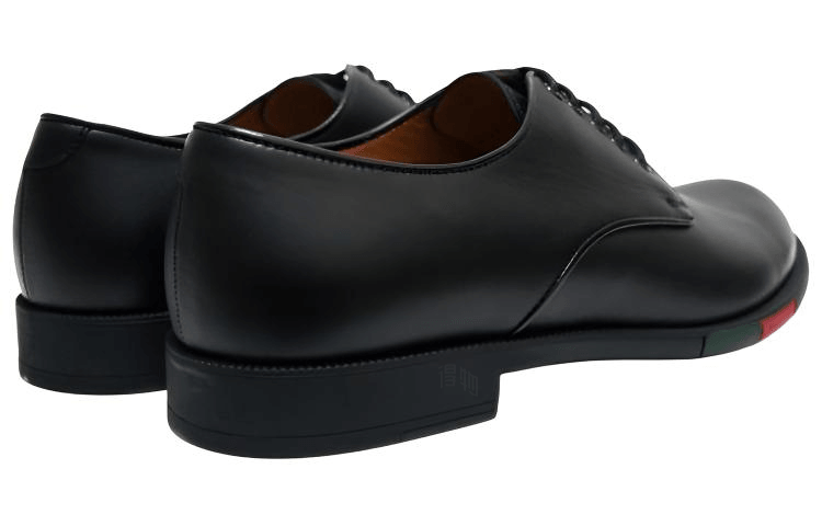 Gucci Leather Low-Top Sneakers Black — фото 7