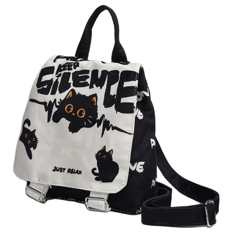 Dalo Coal Cat Canvas Backpack Black — фото 1