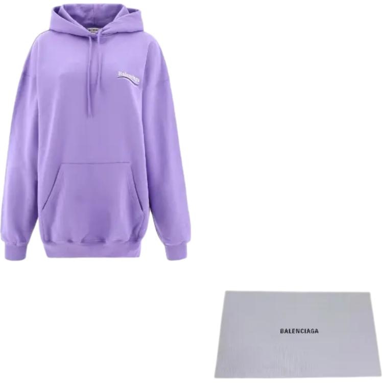 Balenciaga Logo Embroidered Hoodie Purple — фото 8