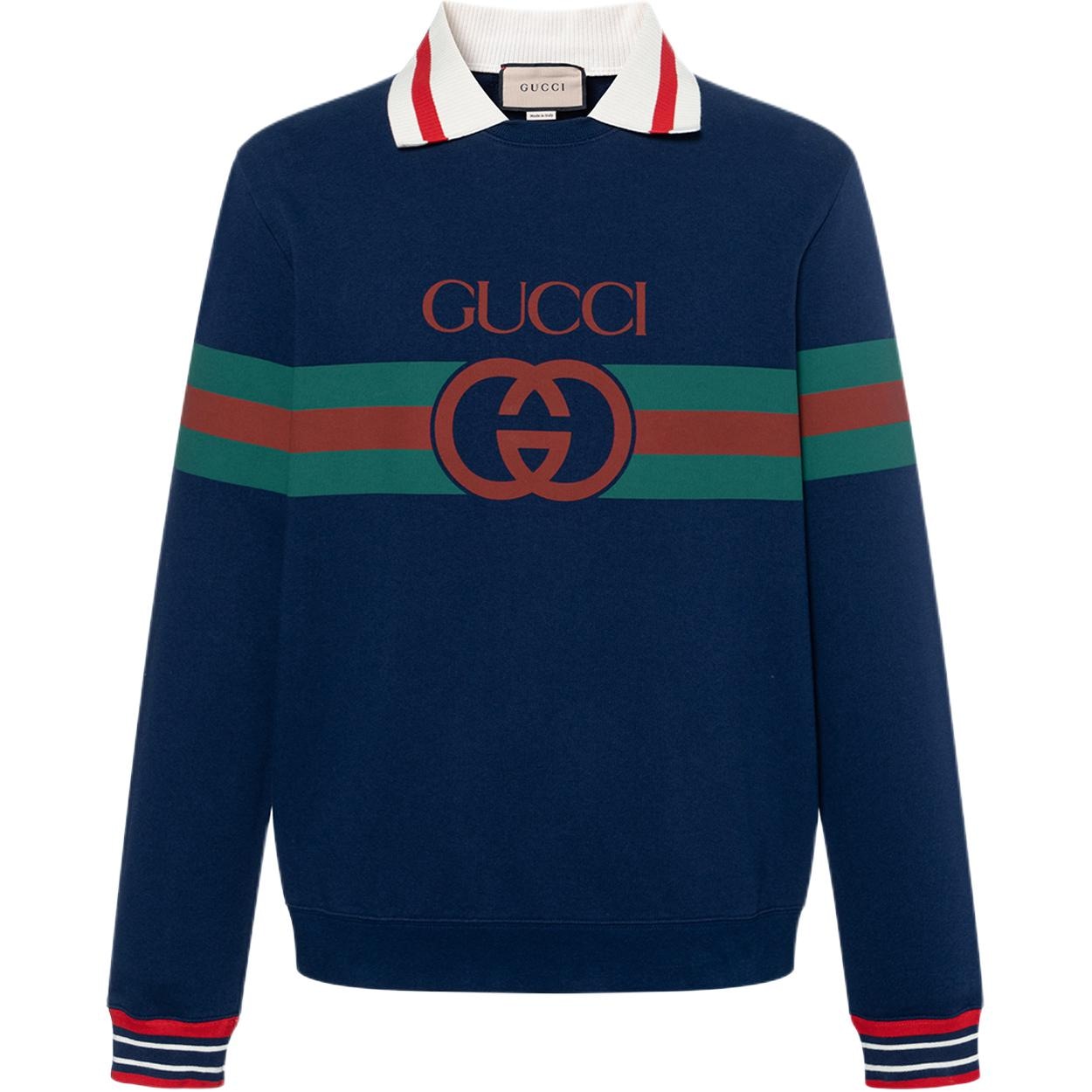 Худи Gucci SS23 Striped Lettering Sweatshirt Navy