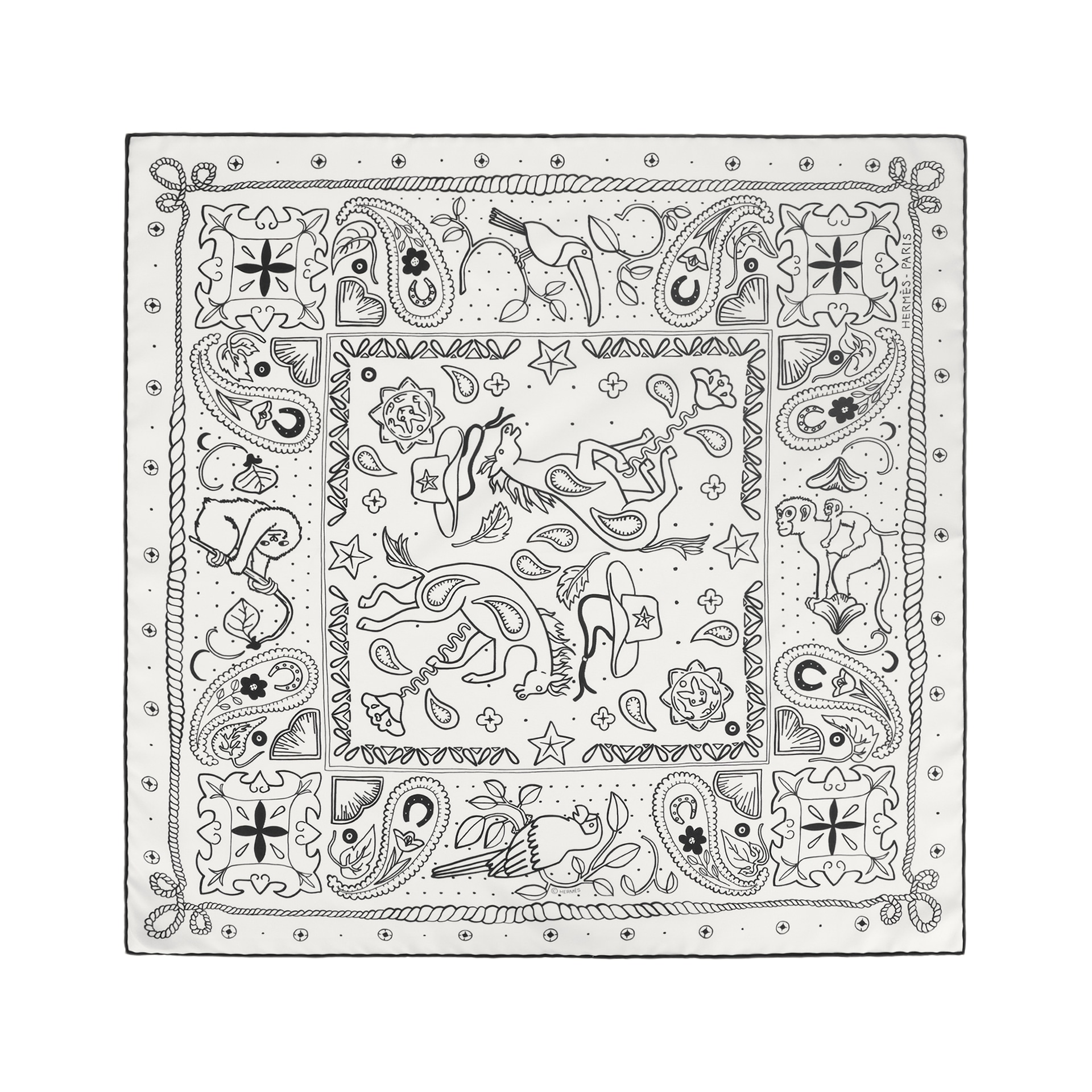 HERMES/爱马仕 Hermes Bandana Scarf White