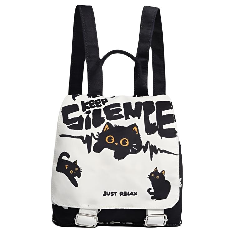 DALO Coal Cat Canvas Backpack Black