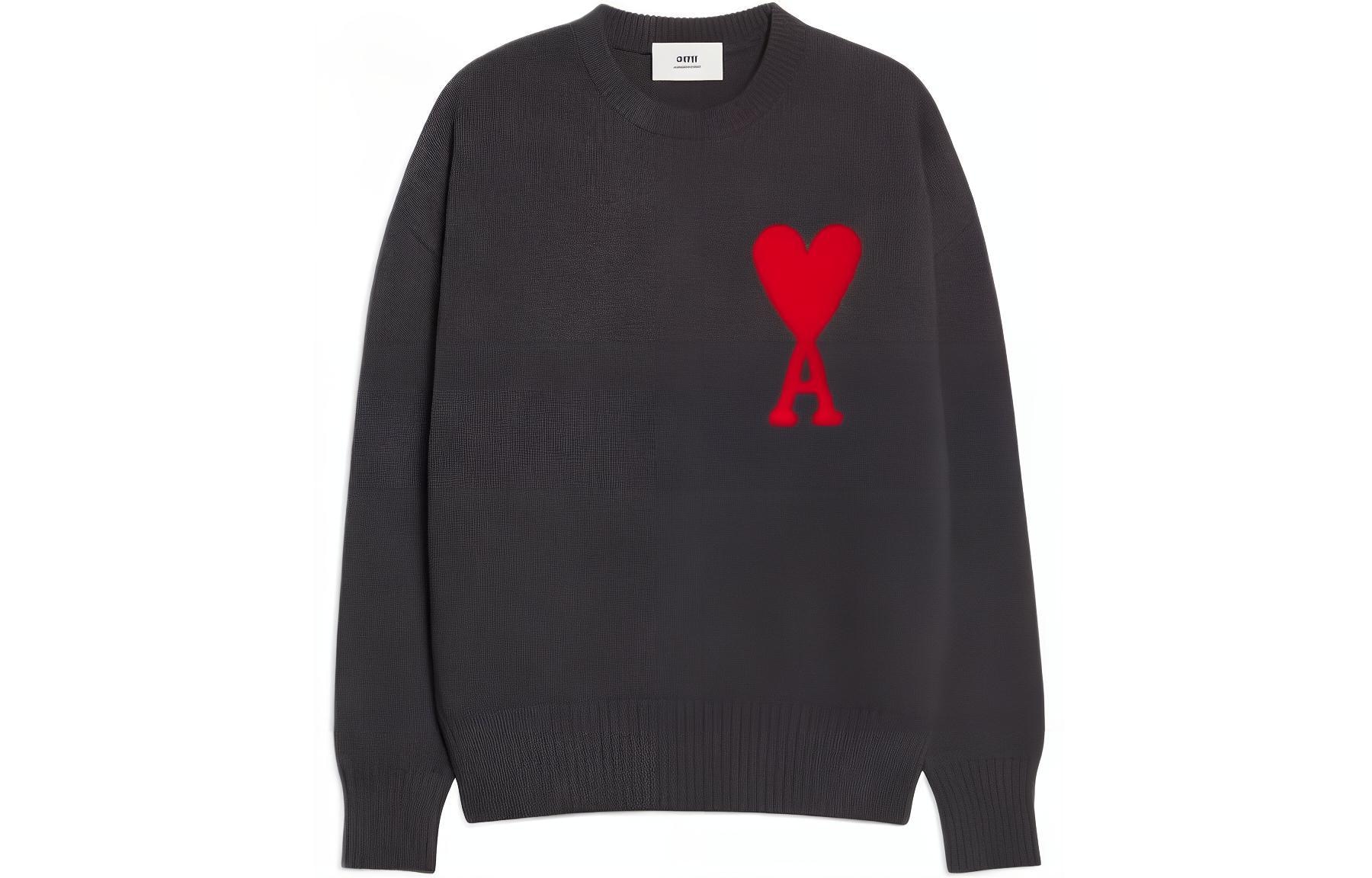 AMIPARIS Logo Wool Sweater Deep Grey