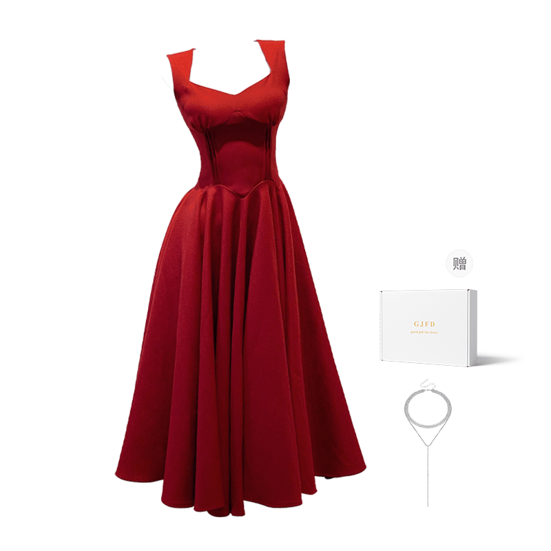 GJFD Satin V-Neck Dress