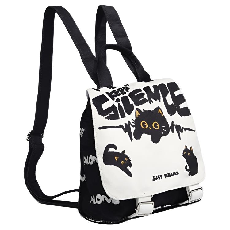 Dalo Coal Cat Canvas Backpack Black — фото 2
