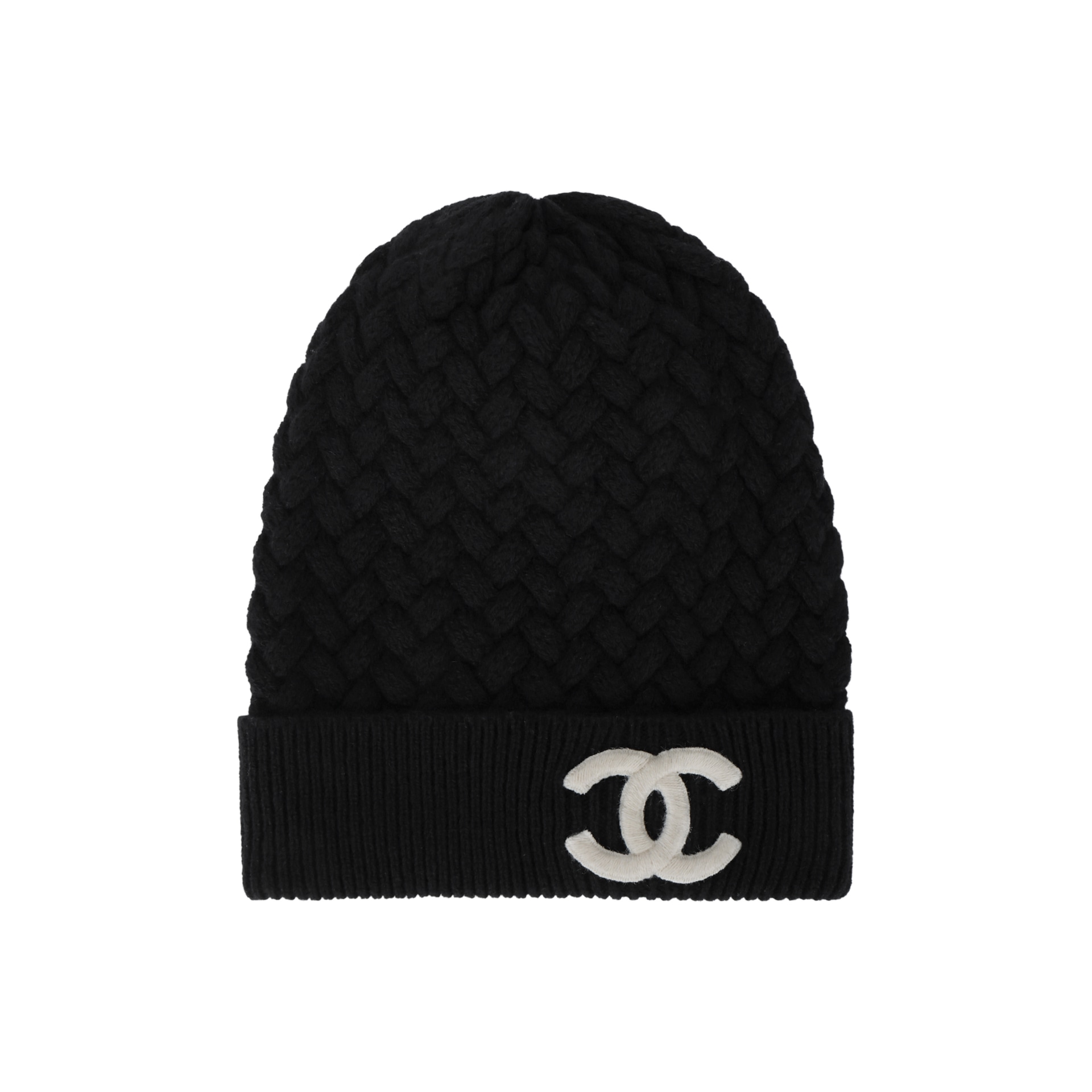 CHANEL Logo Beanie Black