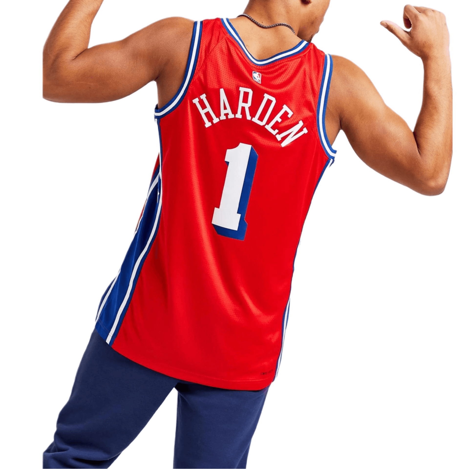 Jordan Dri-FIT NBA Fan Edition Philadelphia 76ers Harden Jersey Red — фото 3