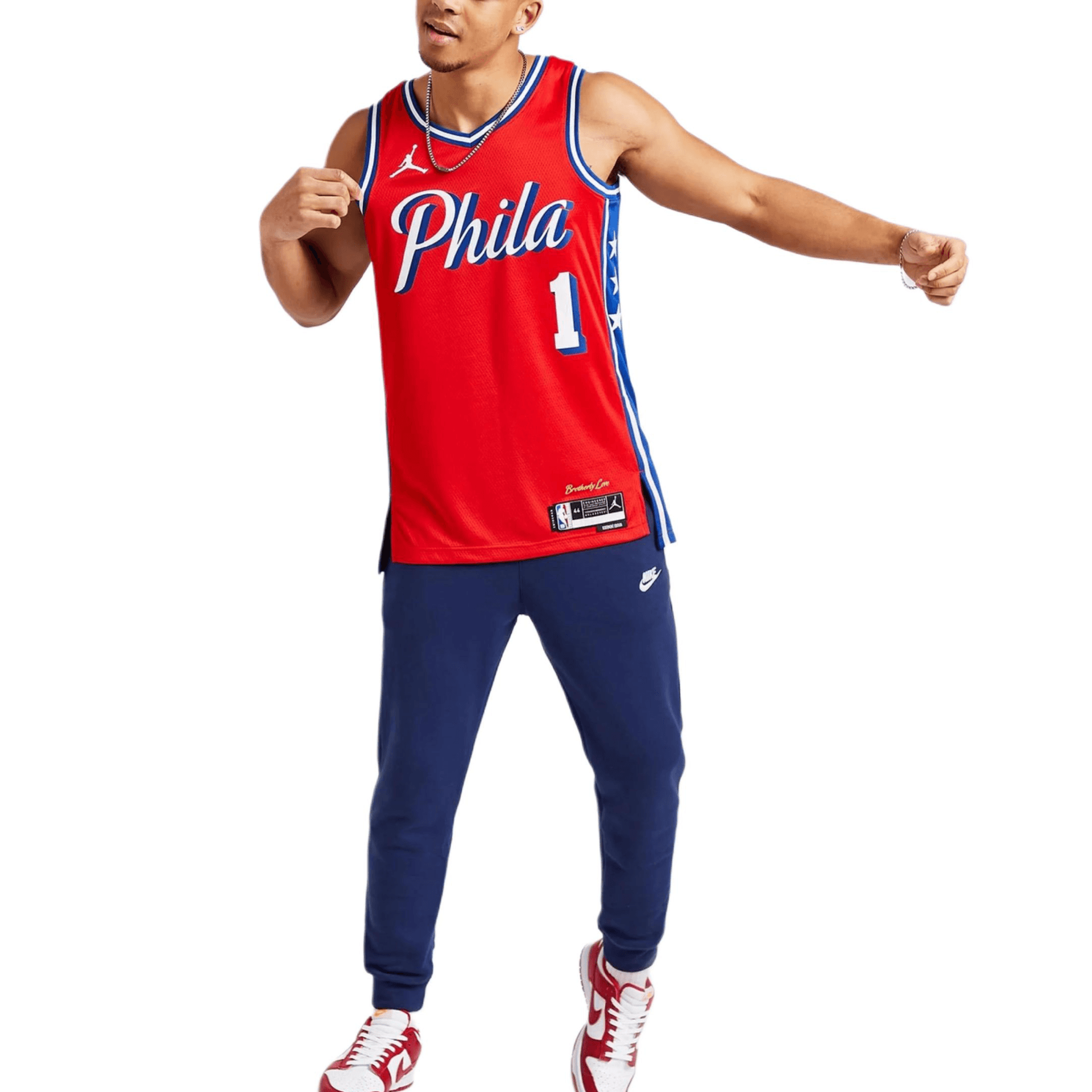Jordan Dri-FIT NBA Fan Edition Philadelphia 76ers Harden Jersey Red — фото 2