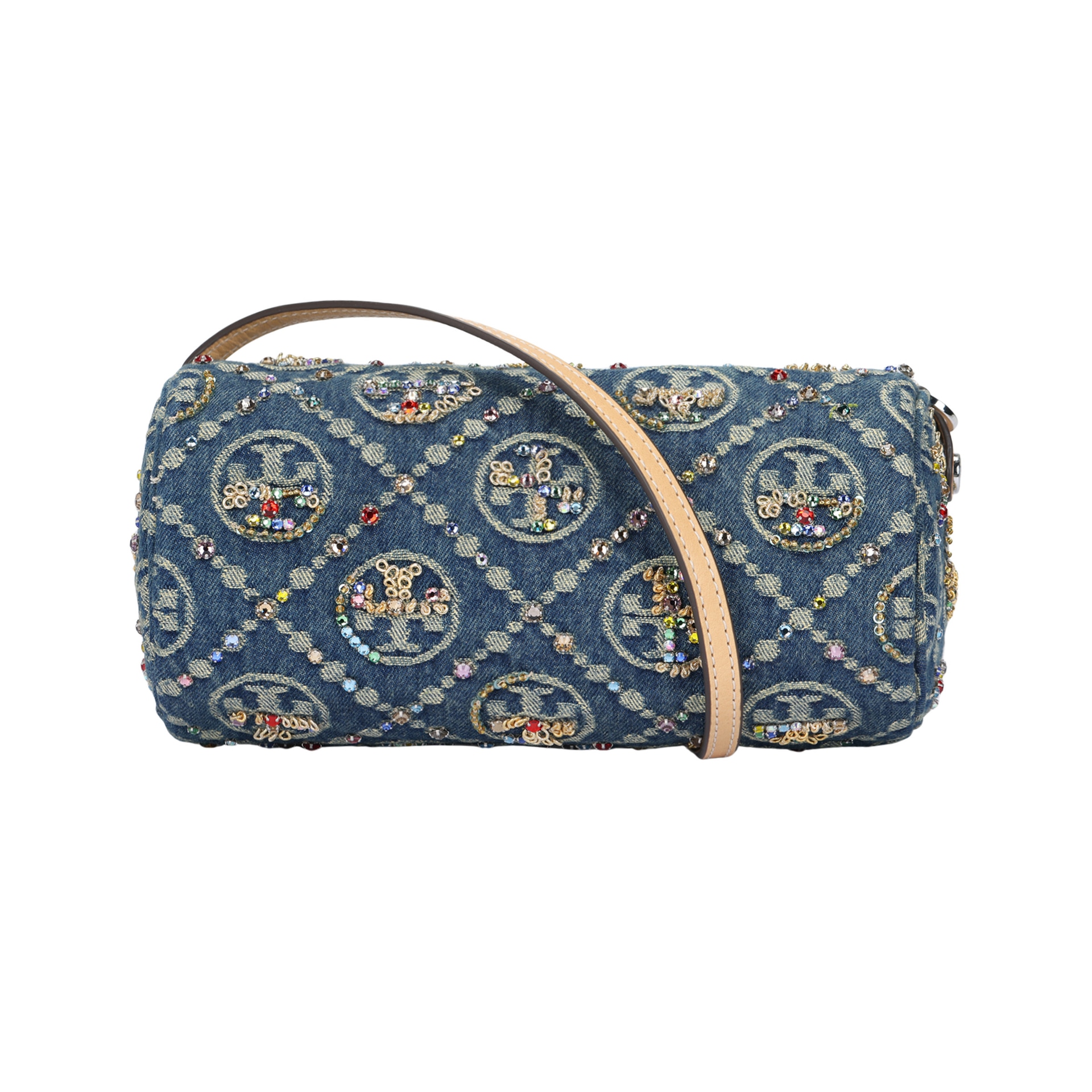 TORY BURCH/汤丽柏琦 Tory Burch T Monogram Shoulder Bag Denim Blue