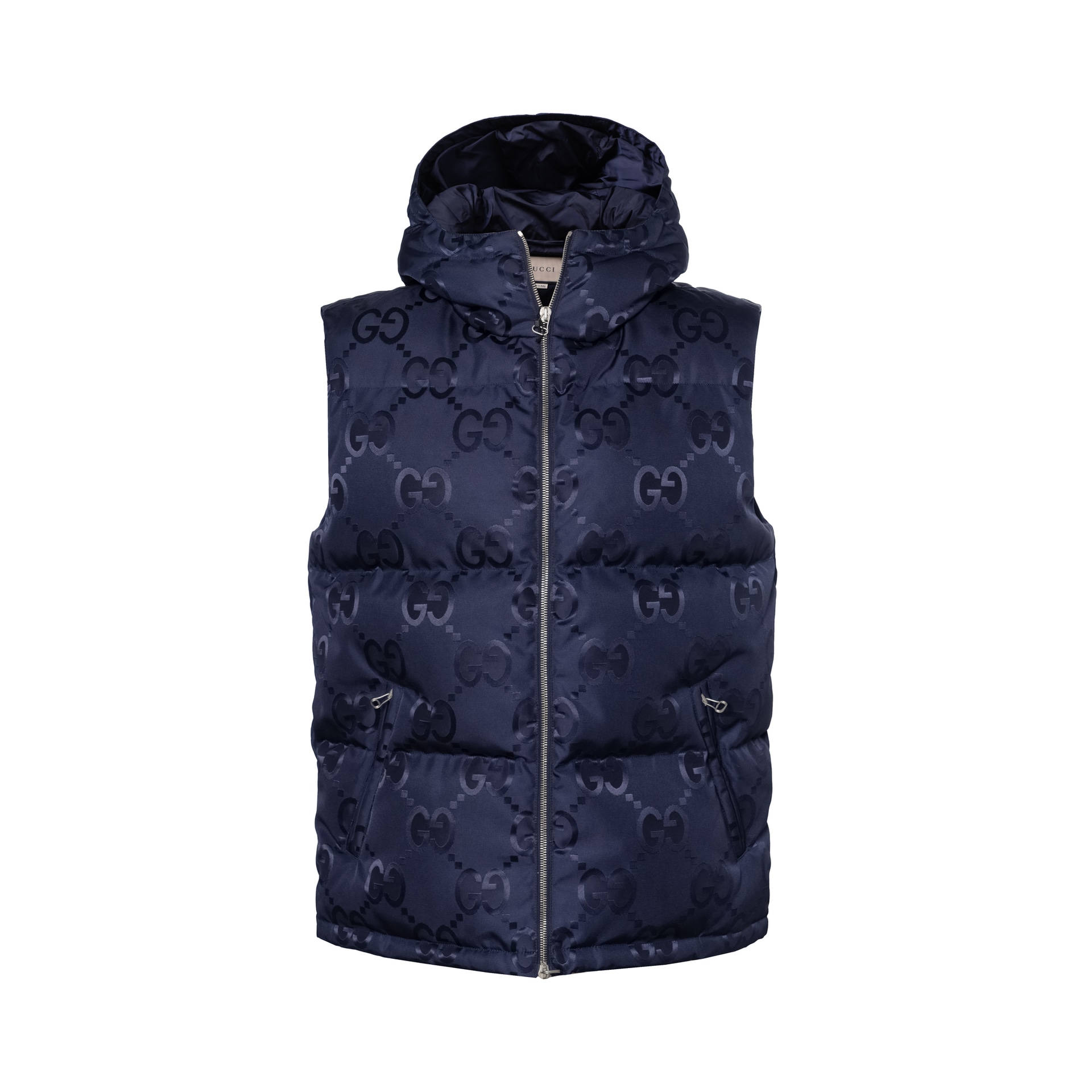 GUCCI/古驰 GUCCI Logo Print Sleeveless Vest Navy