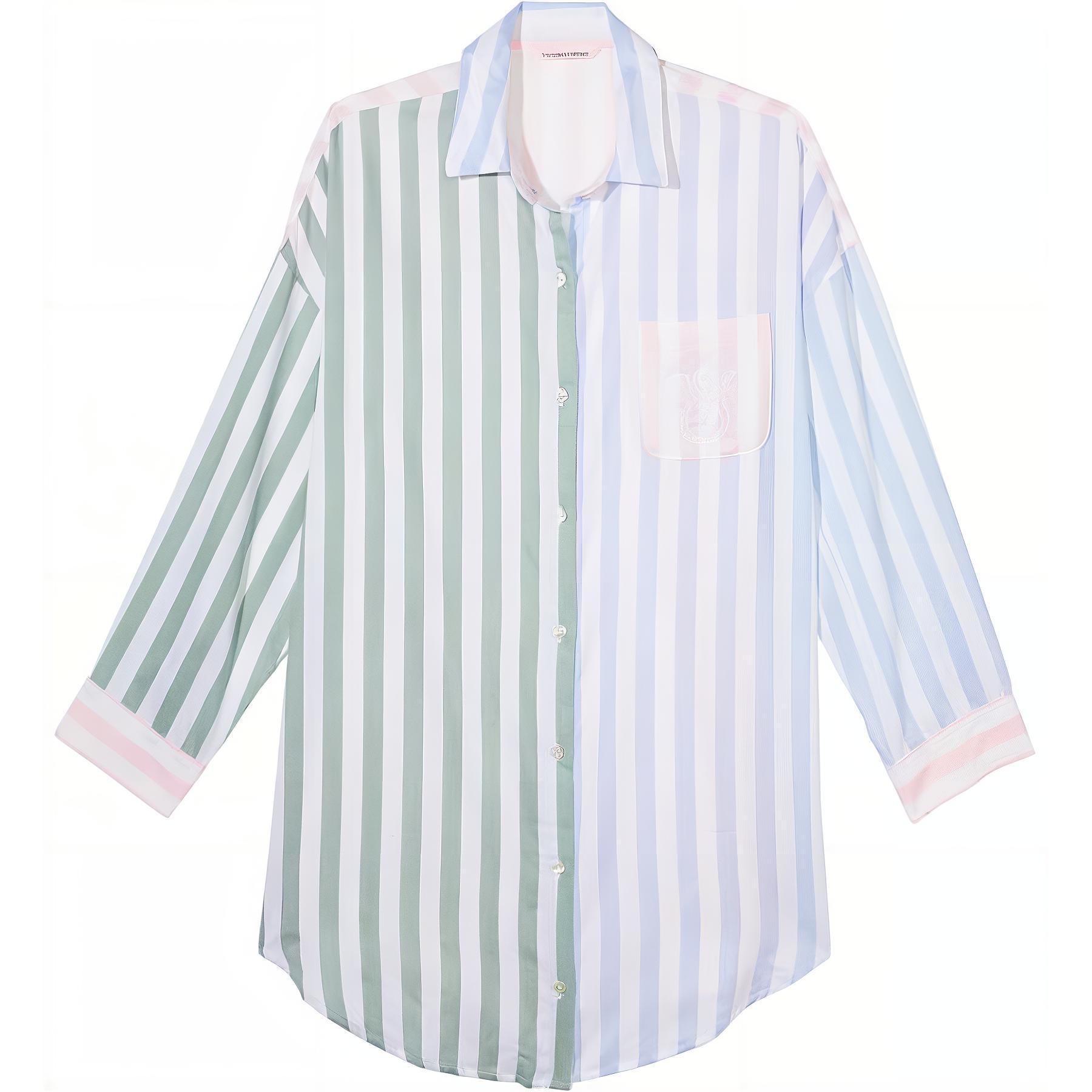 Victoria's Secret/维多利亚的秘密 Victoria's Secret Modal-Cotton Sleepshirt Multicolor Stripes
