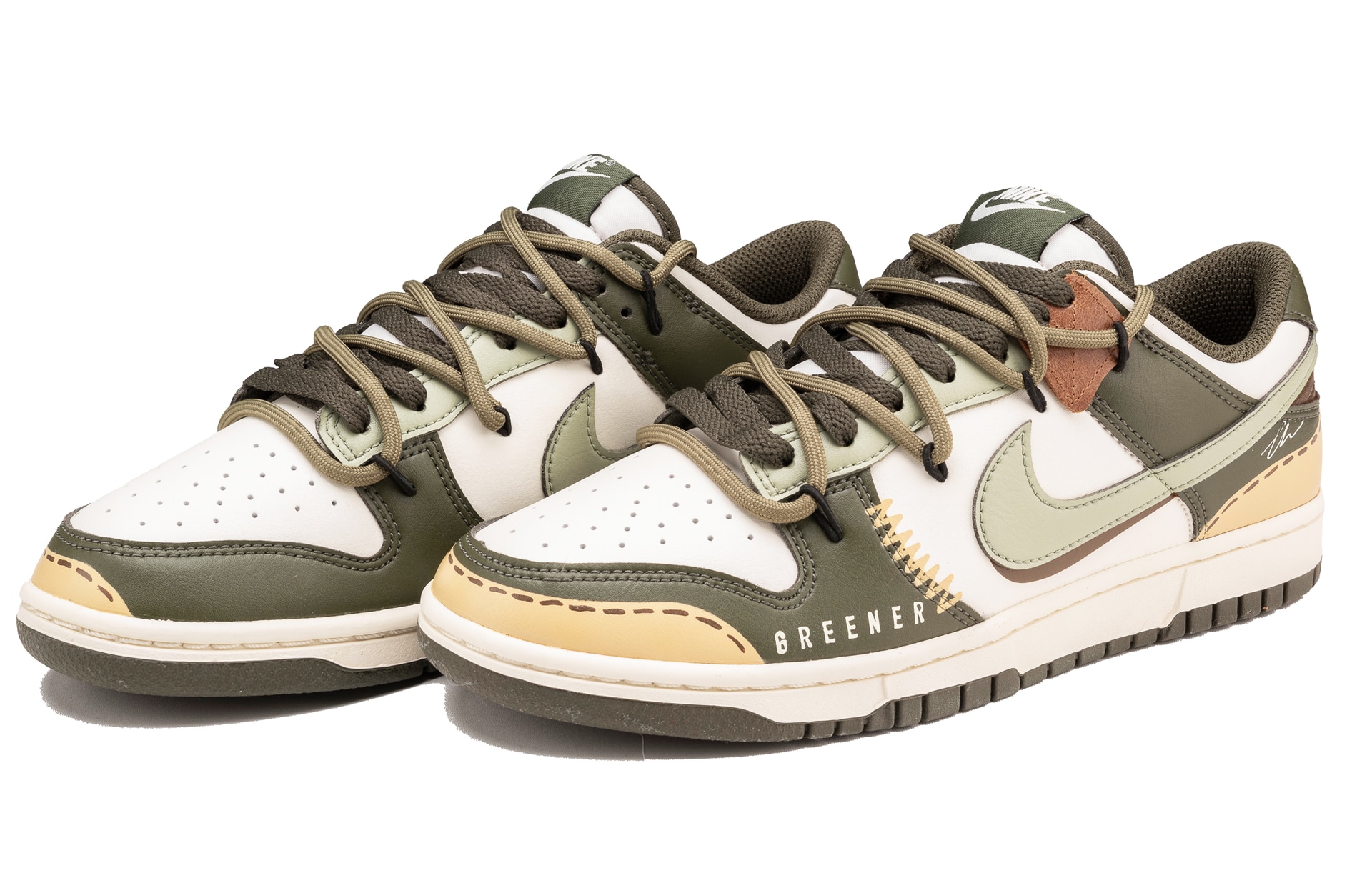 Nike Dunk Low Retro Brown Green — фото 2
