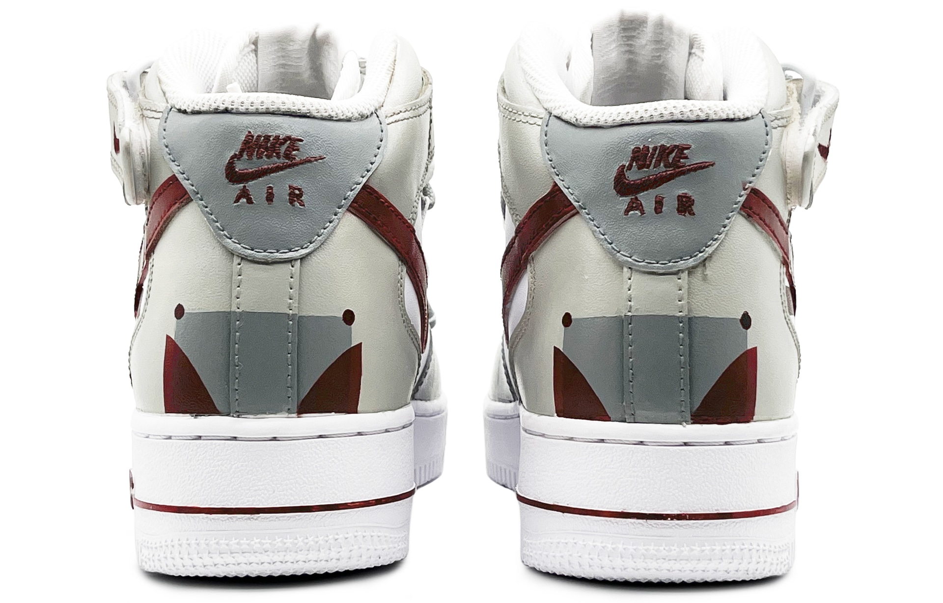 Nike Air Force 1 '07 Mid Grey Red — фото 4