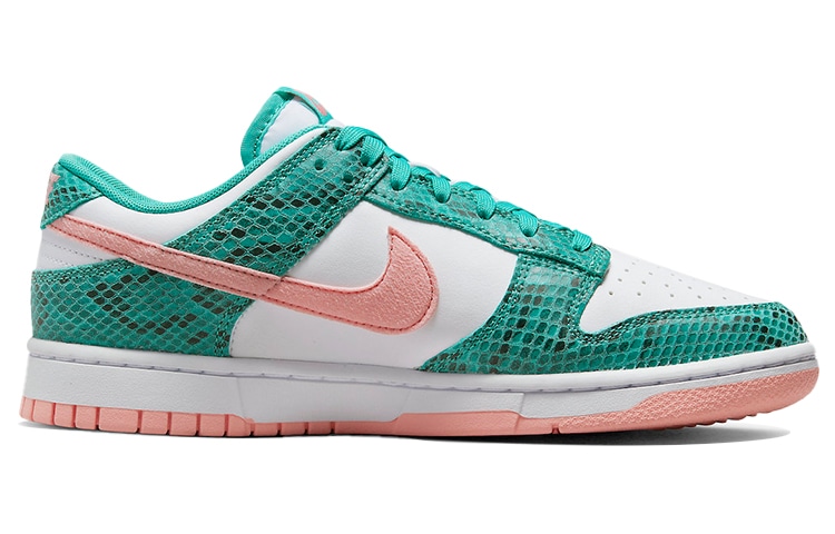 Nike Dunk Low "Snakeskin" White Green — фото 1