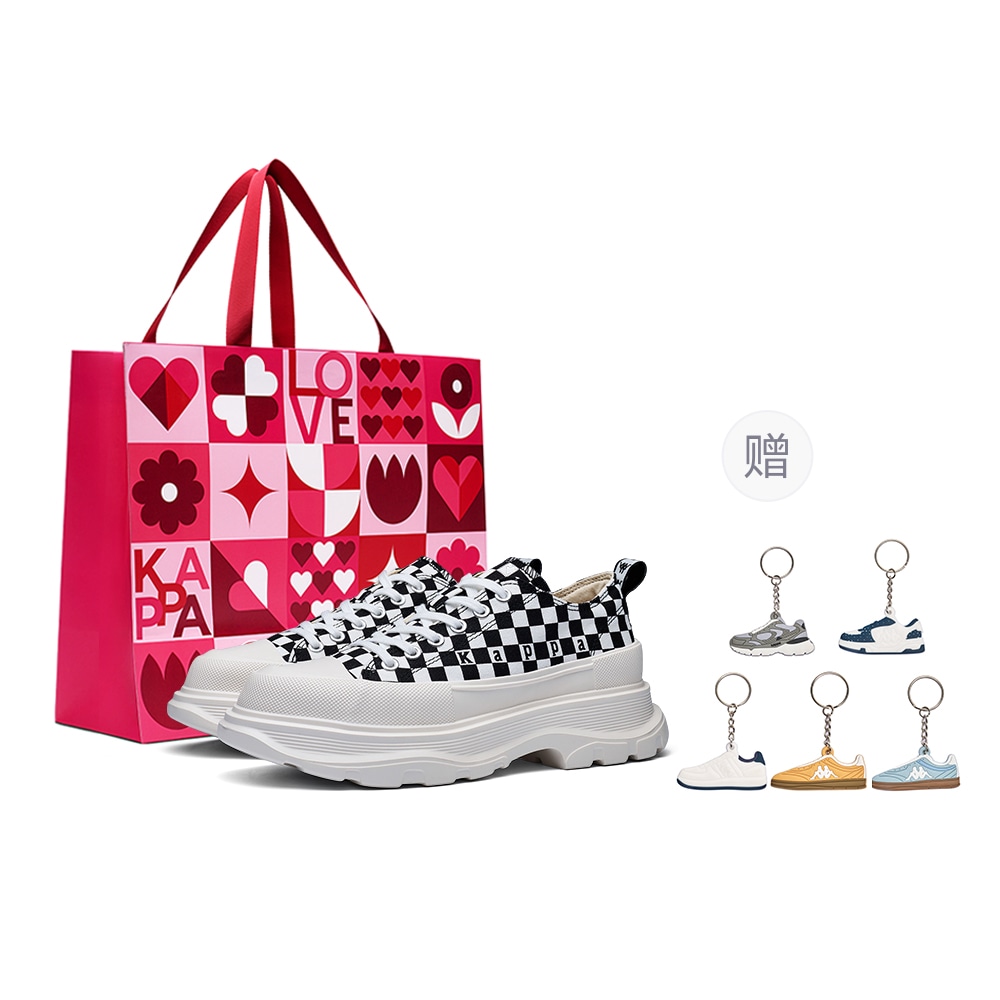 Kappa Back-to-Back Checkerboard Low Sneakers White Black — фото 6