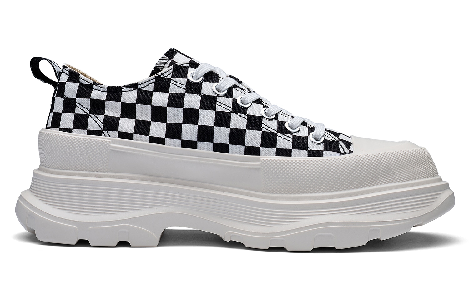 Kappa Back-to-Back Checkerboard Low Sneakers White Black — фото 1