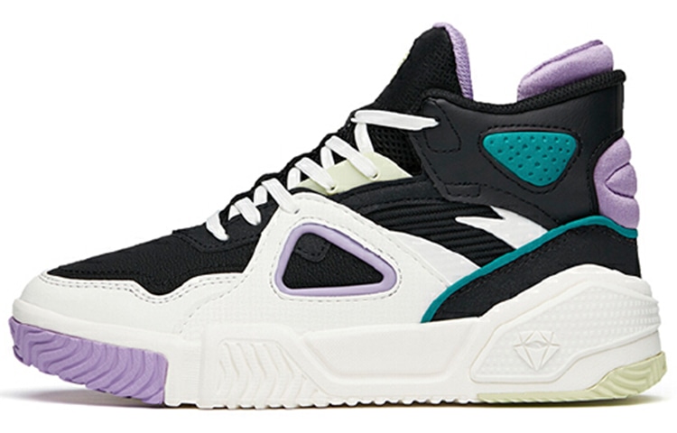 安踏 Anta High Top Sneakers Black White Purple