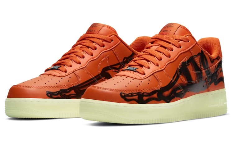 Nike Air Force 1 Low 07 Skeleton QS "Orange" — фото 2