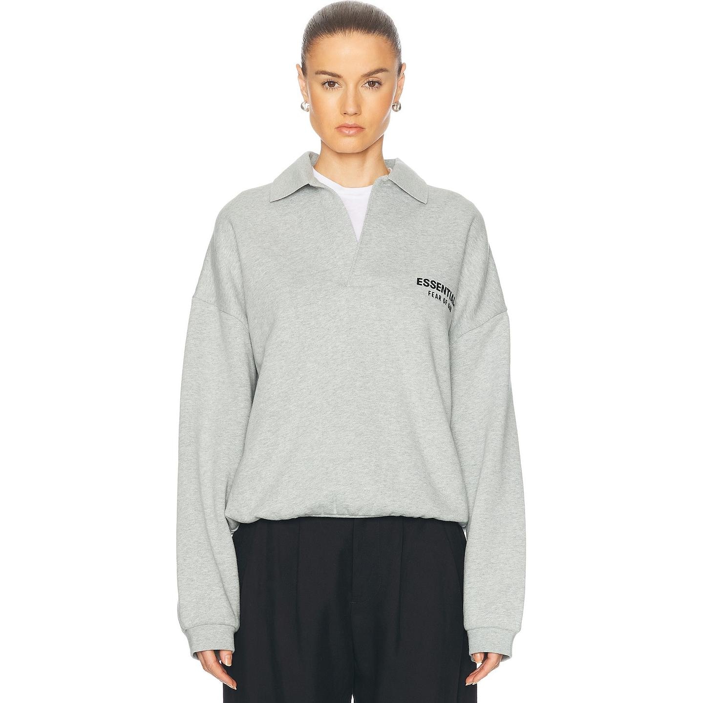Fear Of God Essentials FW24 Holiday Core Polo Light Mist Grey — фото 4