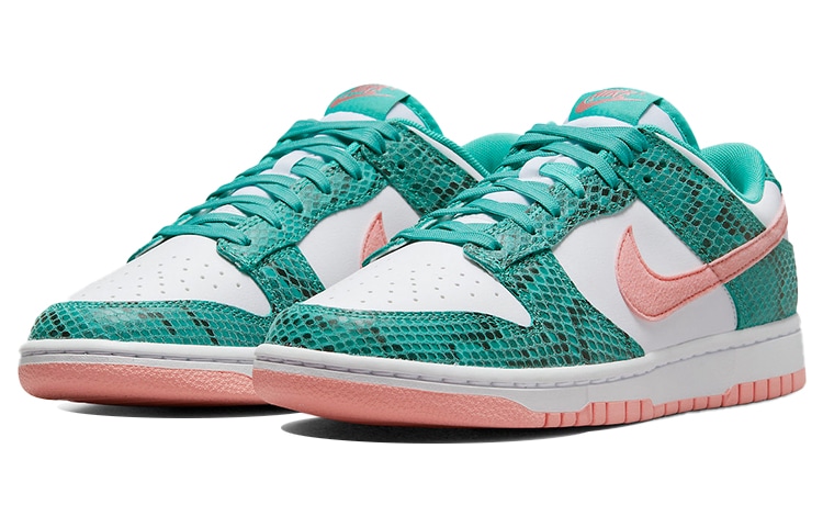 Nike Dunk Low "Snakeskin" White Green — фото 2