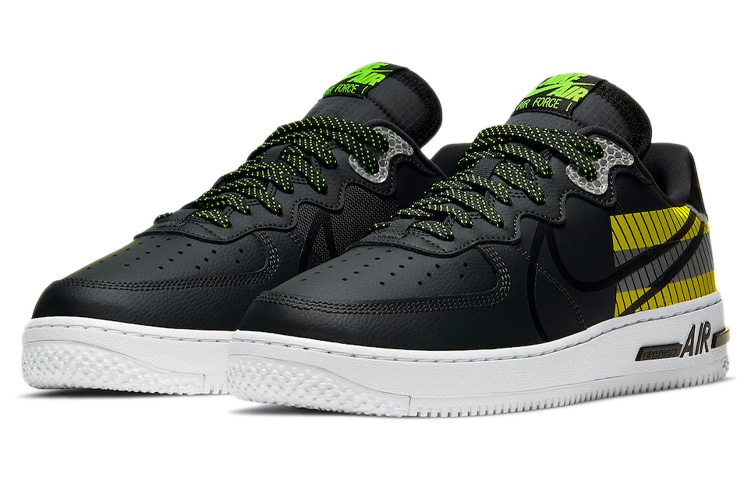 Nike Air Force 1 Low React Black Yellow — фото 2