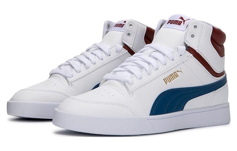 Puma Shuffle Mid White Brown Blue — фото 1
