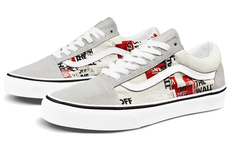 Vans Old Skool Grey White Red — фото 1