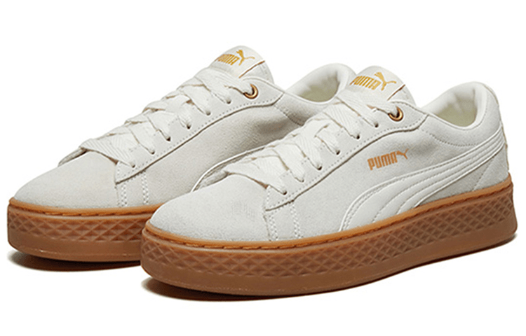 Puma Smash Platform Frill White Brown — фото 2