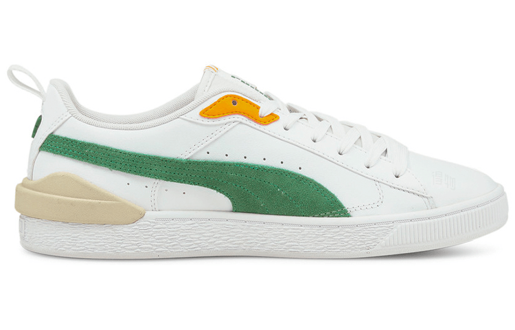 Puma Suede Low White Green Yellow — фото 1