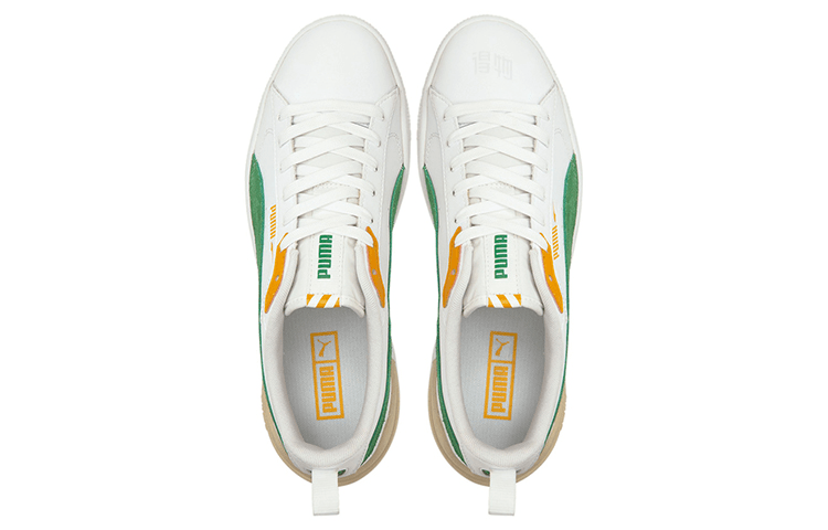 Puma Suede Low White Green Yellow — фото 2