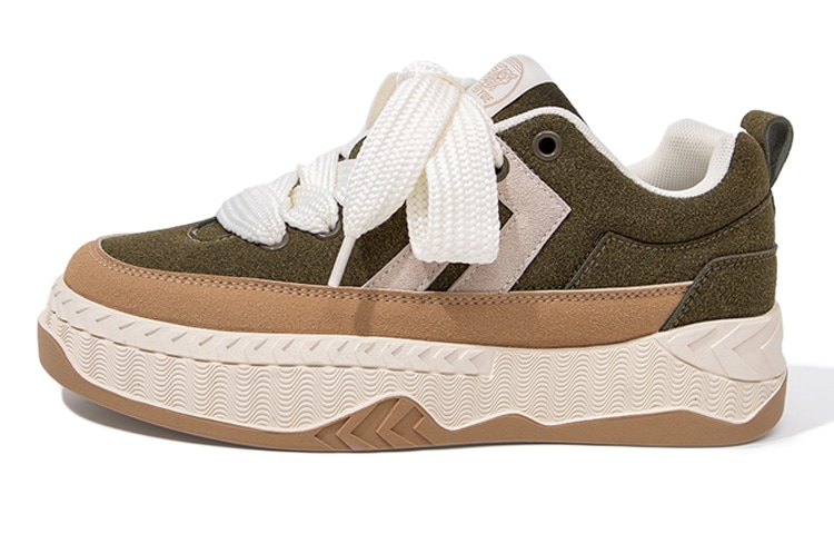 飞跃/Feiyue Feiyue Thick Sole Low Top Sneakers Military Green Tan