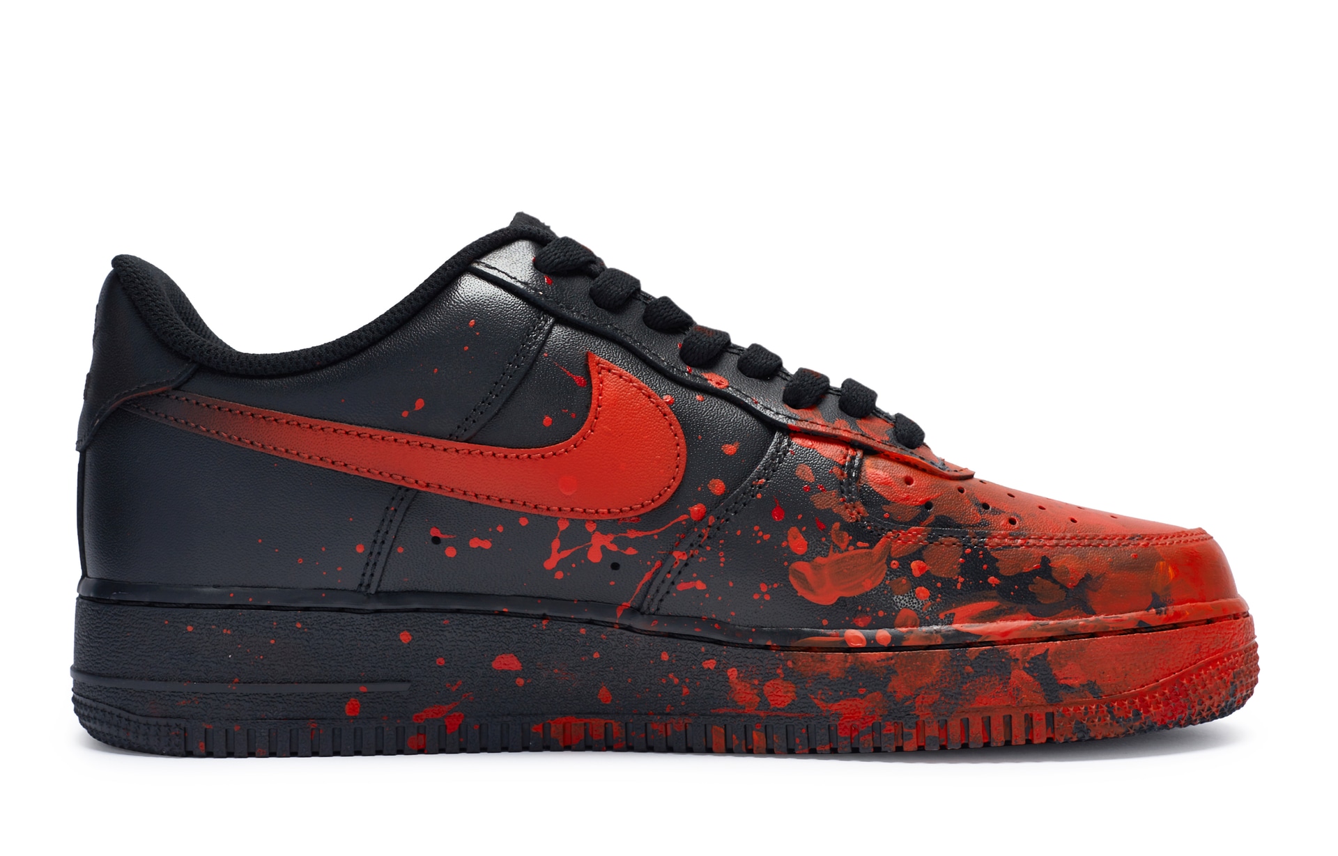 Nike Air Force 1 '07 Black Red — фото 2