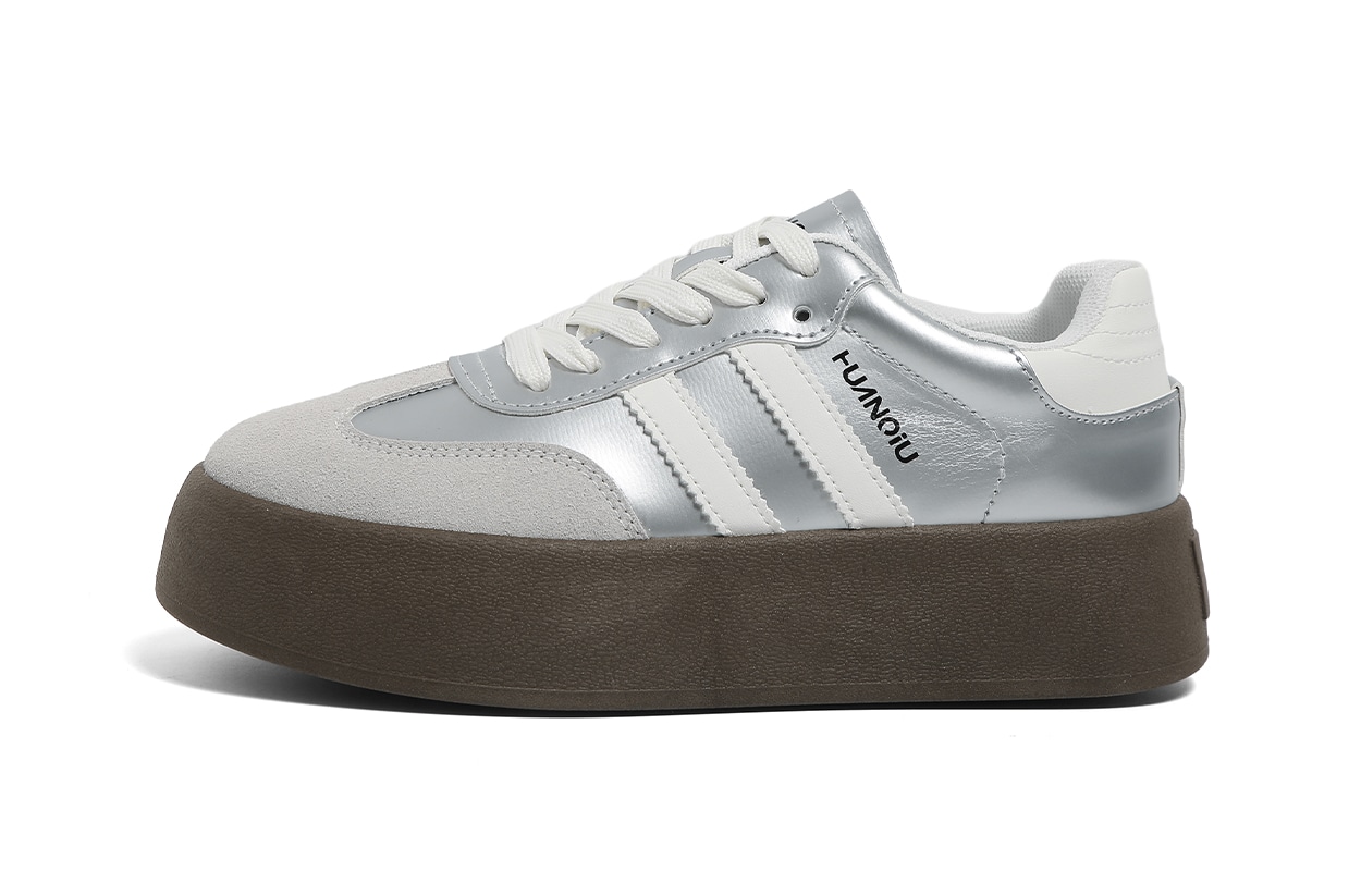环球 HUANQIU HUANQIU Retro Low Sneakers Silver