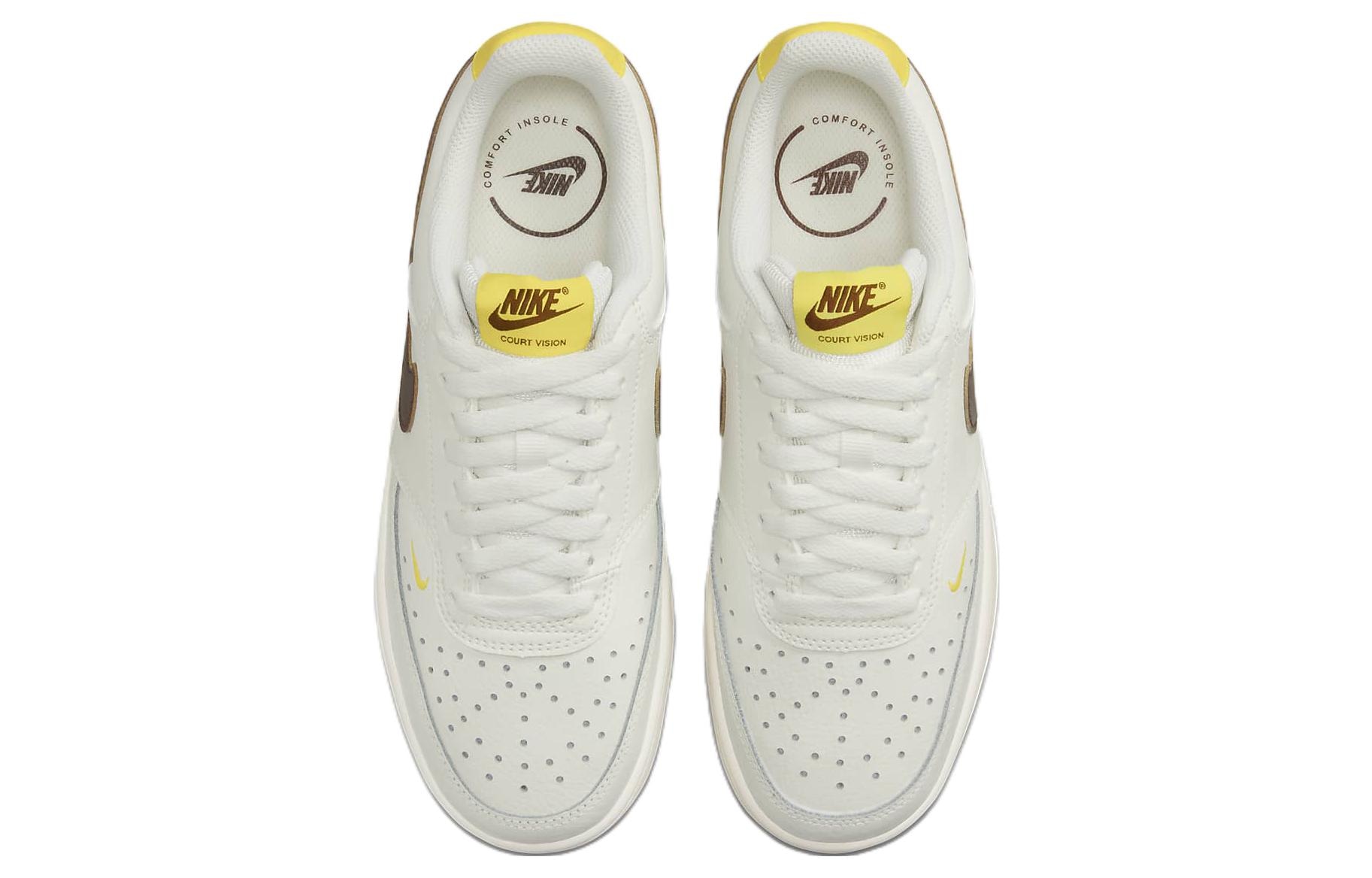 Nike Court Vision Low Grey Brown Yellow — фото 3