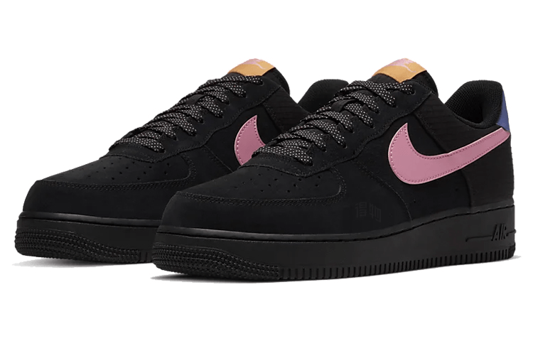 Nike Air Force 1 Low 07 LV8 2 Black Pink — фото 2