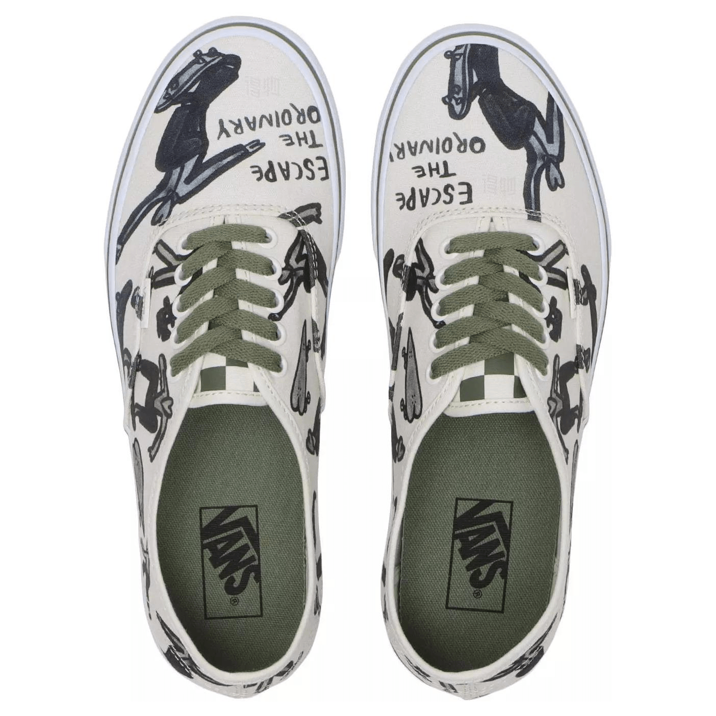 Vans Authentic White Green — фото 3