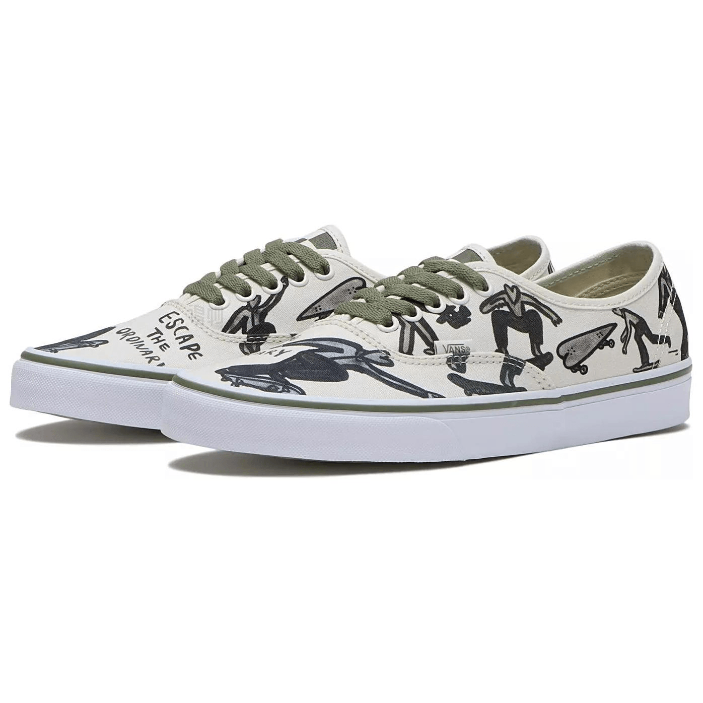 Vans Authentic White Green — фото 2