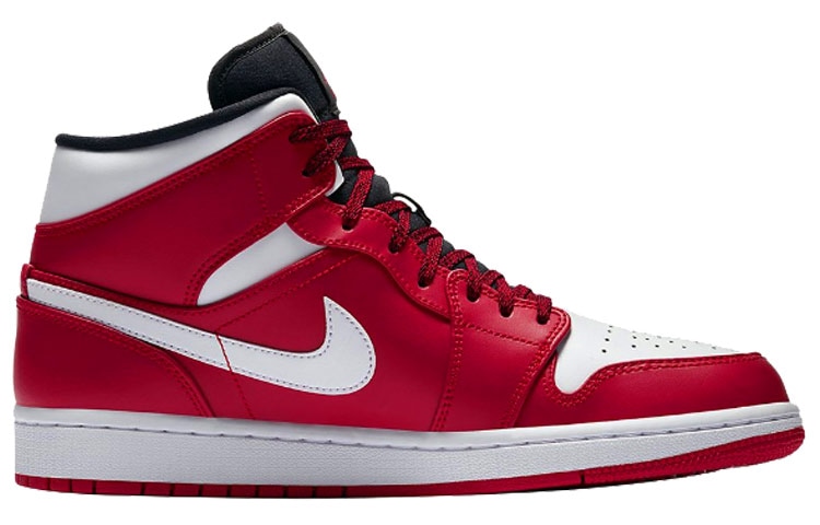 Jordan Air Jordan 1 Mid White Black Red — фото 1