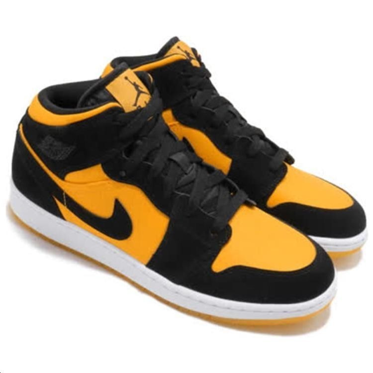 Jordan Air Jordan 1 Mid GS Black Yellow 2019 — фото 2