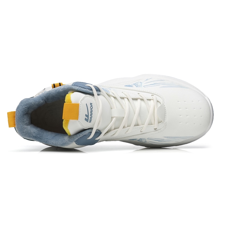 Warrior High-Top Basketball Shoes White Light Blue — фото 9