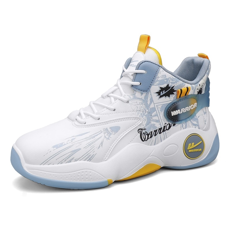 Warrior High-Top Basketball Shoes White Light Blue — фото 1