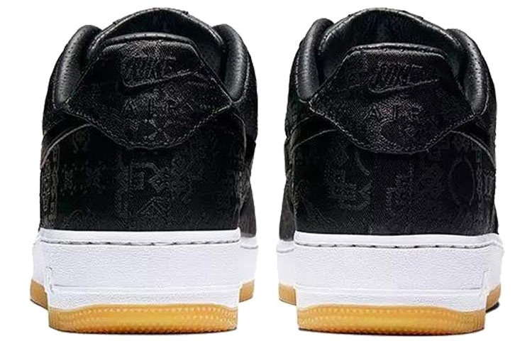 Nike Fragment Design x CLOT x Nike Air Force 1 Black Silk — фото 4