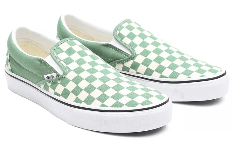 Vans Slip-On Checkerboard Green — фото 2